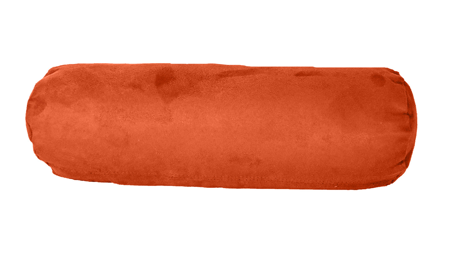 8" X 20" Burnt Orange Zippered Microsuede Solid Color Bolster Pillow - Homeroots - Flyclothing LLC