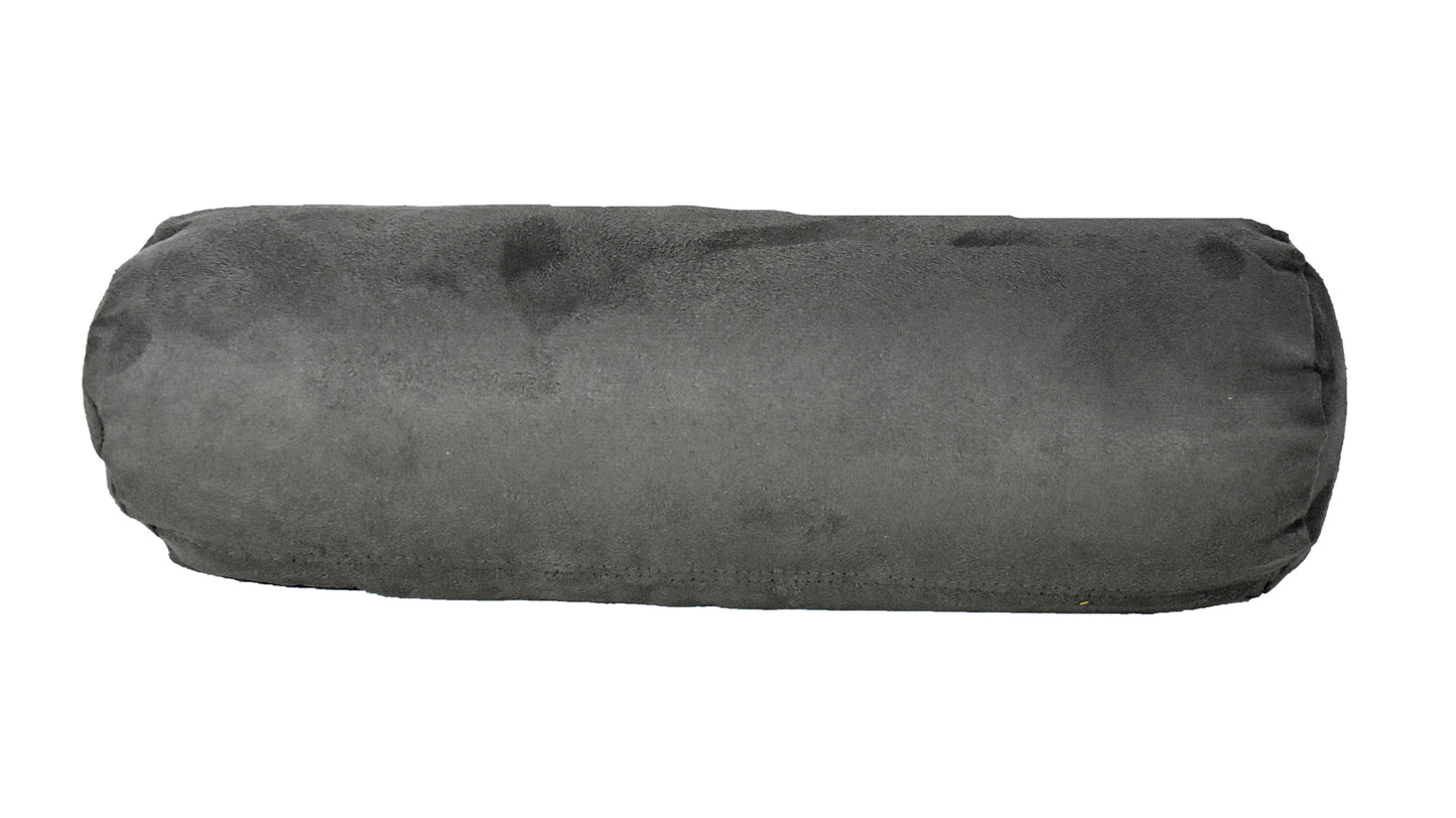 8" X 20" Gray Bolster Zippered Microsuede Solid Color Bolster Pillow - Homeroots - Flyclothing LLC