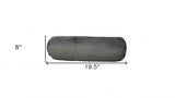8" X 20" Gray Bolster Zippered Microsuede Solid Color Bolster Pillow - Homeroots
