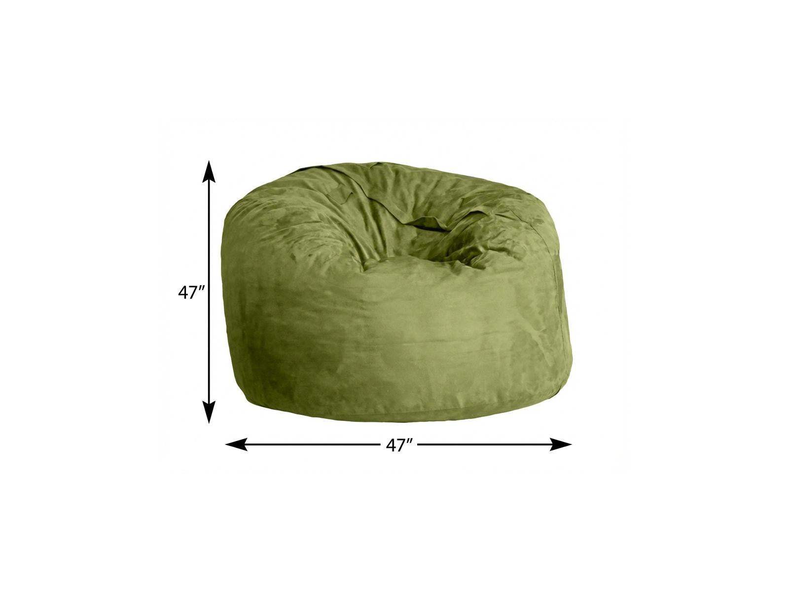47" Green Microsuede Classic Bean Bag - HomeRoots - Flyclothing LLC