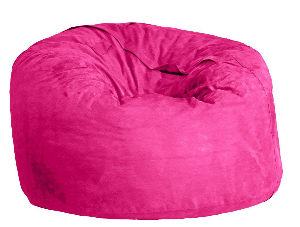 47" Pink Microsuede Classic Bean Bag - HomeRoots - Flyclothing LLC