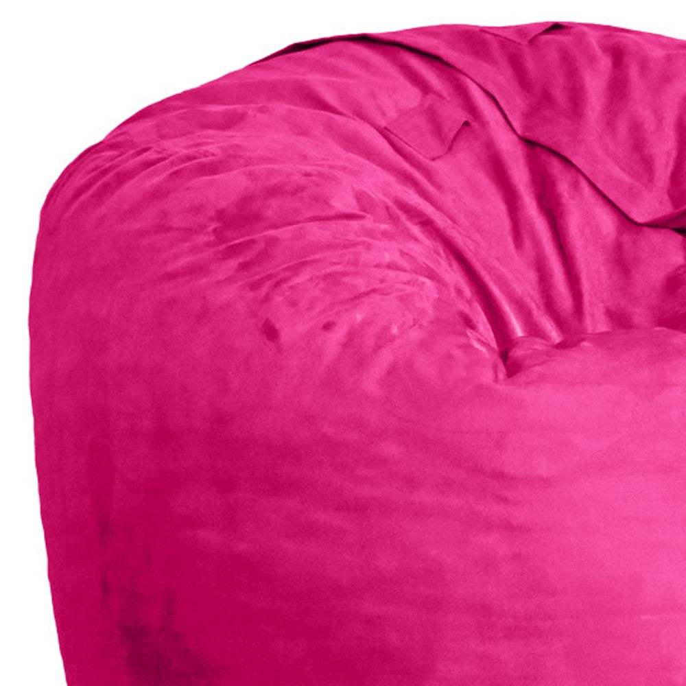 47" Pink Microsuede Classic Bean Bag - HomeRoots - Flyclothing LLC