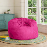 47" Pink Microsuede Classic Bean Bag - HomeRoots - Flyclothing LLC