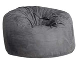 47" Charcoal Microsuede Classic Bean Bag - HomeRoots - Flyclothing LLC