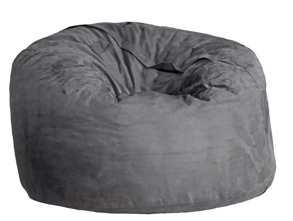 47" Charcoal Microsuede Classic Bean Bag - HomeRoots - Flyclothing LLC