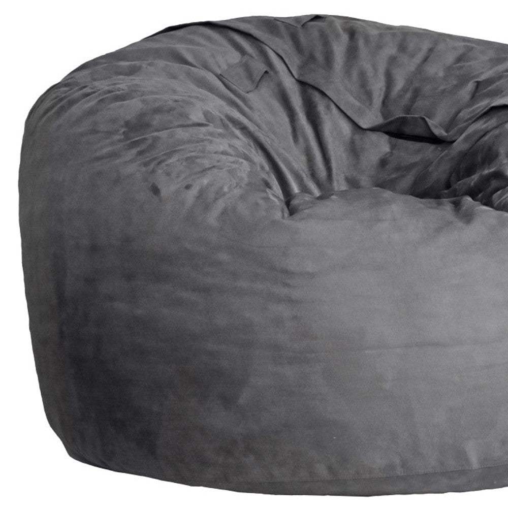 47" Charcoal Microsuede Classic Bean Bag - HomeRoots - Flyclothing LLC