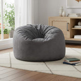 47" Charcoal Microsuede Classic Bean Bag - HomeRoots - Flyclothing LLC
