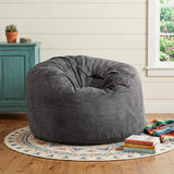 47" Charcoal Microsuede Classic Bean Bag - HomeRoots - Flyclothing LLC