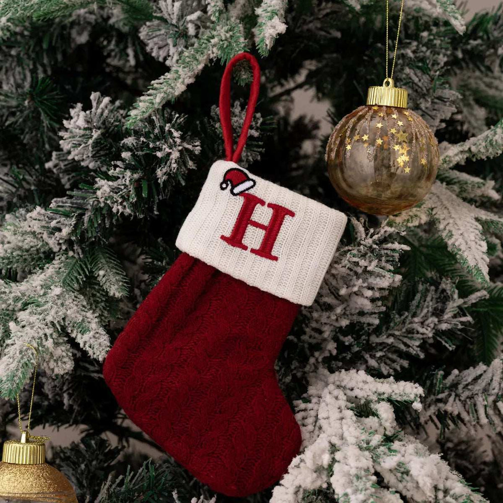 Cable-Knit Contrast Christmas Stockings - Trendsi - Flyclothing LLC