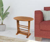 18" Brown Solid Wood Oval End Table - Homeroots - Flyclothing LLC