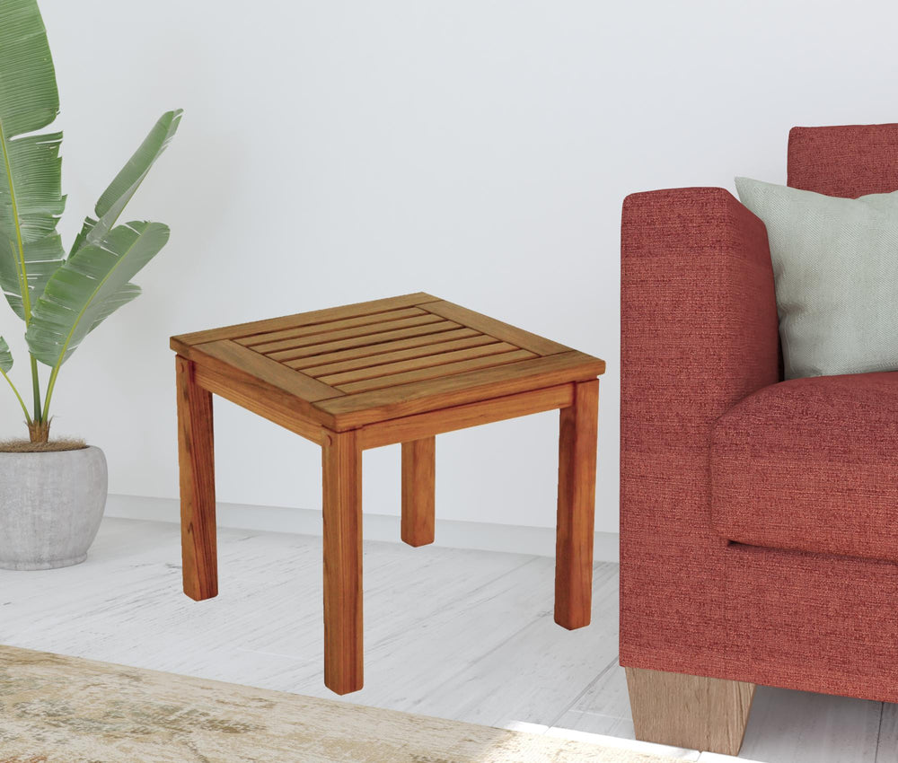 18" Brown Solid Wood Square End Table - Homeroots - Flyclothing LLC