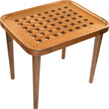 18" Brown Solid Wood Rectangular End Table - Homeroots