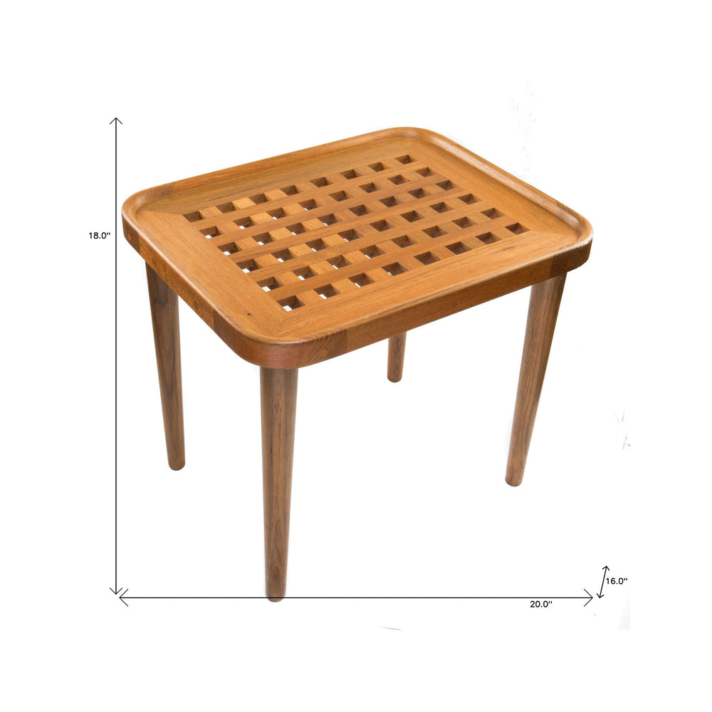 18" Brown Solid Wood Rectangular End Table - Homeroots - Flyclothing LLC
