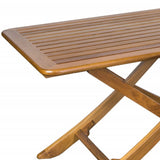 43" Brown Solid Wood Folding Outdoor Picnic Table - Homeroots