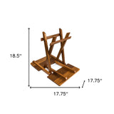 19" Brown Solid Square Teak Folding Indoor Outdoor End Table - Homeroots - Flyclothing LLC