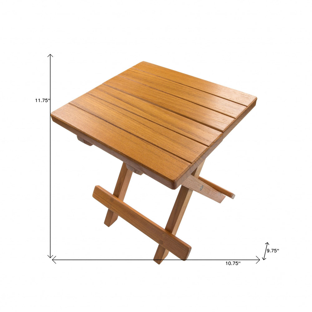 12" Brown Solid Wood Square End Table - Homeroots - Flyclothing LLC