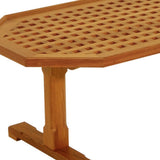 19" Brown Solid Teak Wood Hexagonal Coffee Table - Homeroots - Flyclothing LLC