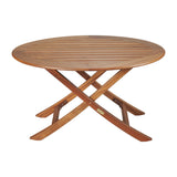 40" Brown Oval Solid Wood Folding Outdoor Side Table - Homeroots - Flyclothing LLC