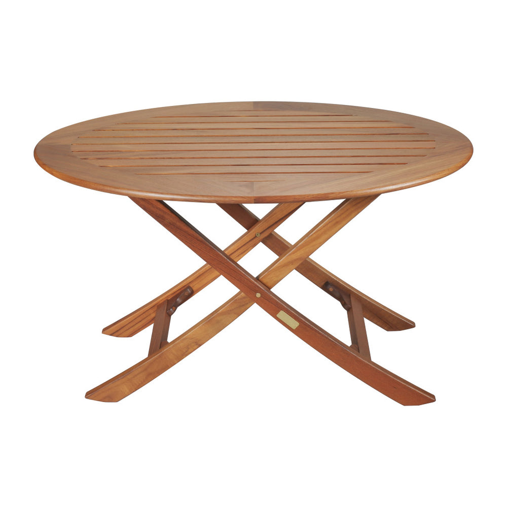 40" Brown Oval Solid Wood Folding Outdoor Side Table - Homeroots - Flyclothing LLC