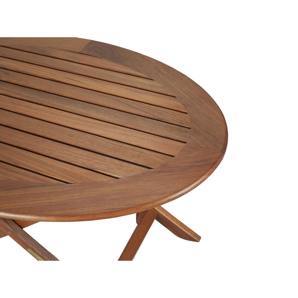 40" Brown Oval Solid Wood Folding Outdoor Side Table - Homeroots - Flyclothing LLC