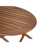 40" Brown Oval Solid Wood Folding Outdoor Side Table - Homeroots - Flyclothing LLC