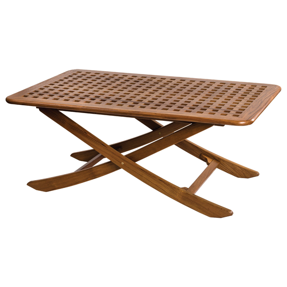 43" Brown Solid Wood Folding Outdoor Side Table - Homeroots - Flyclothing LLC