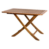 43" Brown Solid Wood Folding Outdoor Side Table - Homeroots
