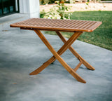 43" Brown Solid Wood Folding Outdoor Side Table - Homeroots - Flyclothing LLC