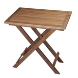 28" Brown Solid Wood Folding Outdoor Side Table - Homeroots