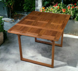 45" Brown Solid Wood Folding Outdoor Side Table - Homeroots
