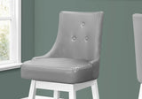 Set of Two 29 " Gray And White Faux Leather And Solid Wood Swivel Bar Height Bar Chairs - Homeroots - Flyclothing LLC