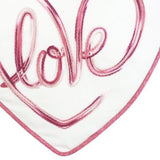 15" X 16" White And Rose Love Heart Throw Pillow With Embroidery - Homeroots