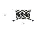 13" X 18" Black And White Geometric Zippered Polyester And Cotton Blend Throw Pillow With Tassels - Homeroots - Flyclothing LLC