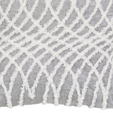 17" X 17" Grey And White Interlocking Zippered Polyester Throw Pillow With Tassels - Homeroots - Flyclothing LLC