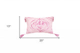 13" X 20" Pink White And Silver Abstract Zippered Polyester Throw Pillow With Tassels - Homeroots - Flyclothing LLC