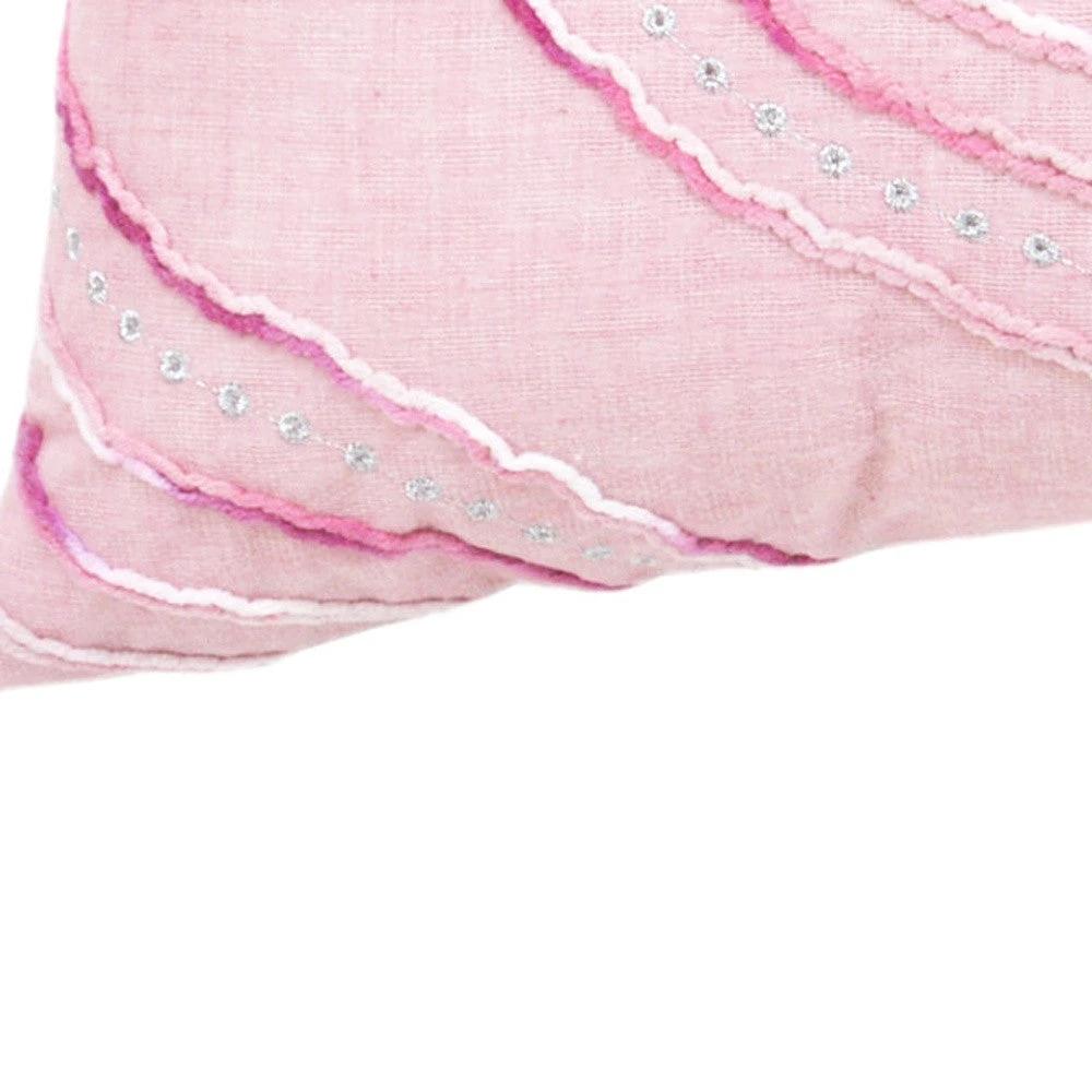 13" X 20" Pink White And Silver Abstract Zippered Polyester Throw Pillow With Tassels - Homeroots - Flyclothing LLC