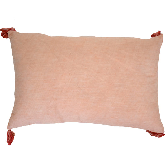 13" X 20" Coral Abstract Zippered Polyester Throw Pillow With Tassels - Homeroots