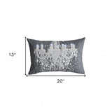 13" X 20" Grey And White Abstract Zippered Polyester Throw Pillow - Homeroots - Flyclothing LLC