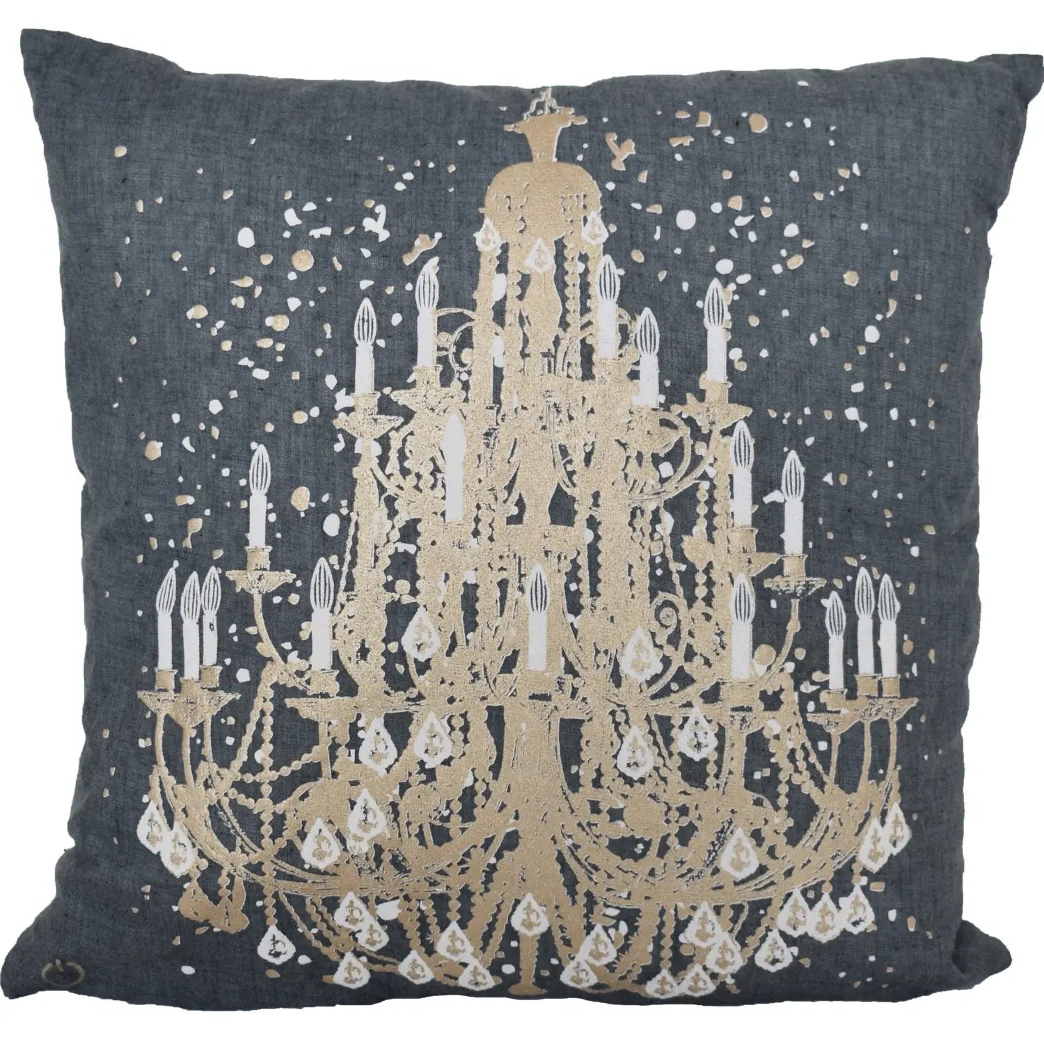 18" X 18" Grey And White Abstract Zippered Polyester Throw Pillow - Homeroots - Flyclothing LLC