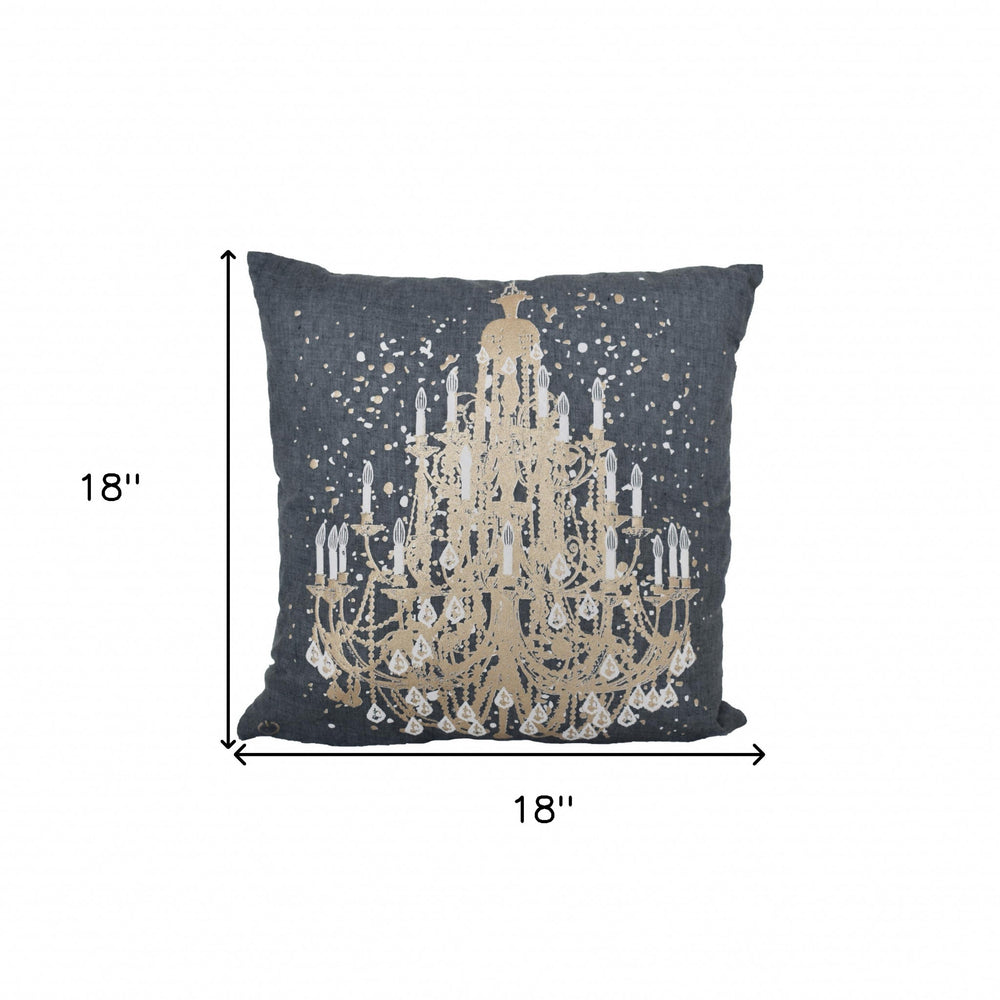 18" X 18" Grey And White Abstract Zippered Polyester Throw Pillow - Homeroots - Flyclothing LLC