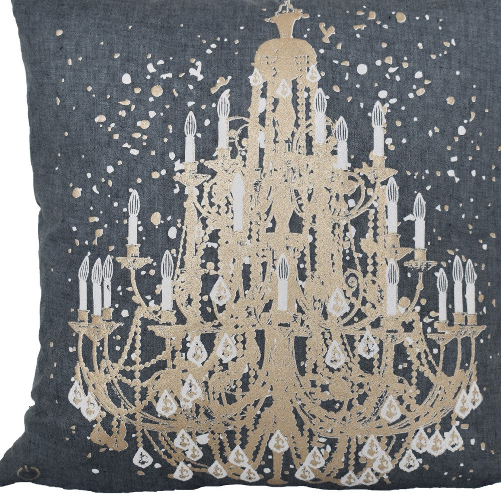 18" X 18" Grey And White Abstract Zippered Polyester Throw Pillow - Homeroots - Flyclothing LLC