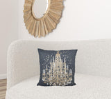 18" X 18" Grey And White Abstract Zippered Polyester Throw Pillow - Homeroots