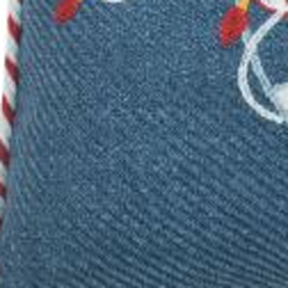 13" X 18" Blue and White Christmas Throw Pillow - Homeroots - Flyclothing LLC