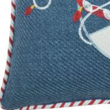 13" X 18" Blue and White Christmas Throw Pillow - Homeroots