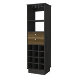 18" Black Bar Cabinet With Two Drawers - Homeroots - Flyclothing LLC