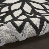 2' X 12' Black And White Floral Non Skid Indoor Outdoor Runner Rug - Homeroots - Flyclothing LLC
