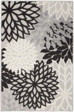 3' X 4' Black And White Floral Non Skid Indoor Outdoor Area Rug - Homeroots - Flyclothing LLC