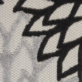 10' X 13' Black And White Floral Non Skid Indoor Outdoor Area Rug - Homeroots - Flyclothing LLC