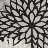 10' X 13' Black And White Floral Non Skid Indoor Outdoor Area Rug - Homeroots - Flyclothing LLC