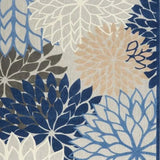 10' X 13' Blue Floral Non Skid Indoor Outdoor Area Rug - Homeroots - Flyclothing LLC